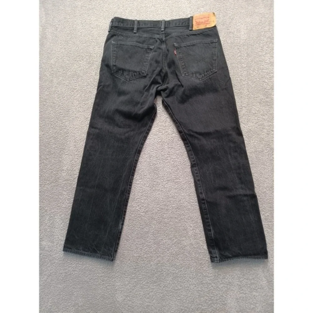 Levi's 501 Original Fit Men's W38 L30 Black‎ Denim Jeans Button Fly Straight Leg